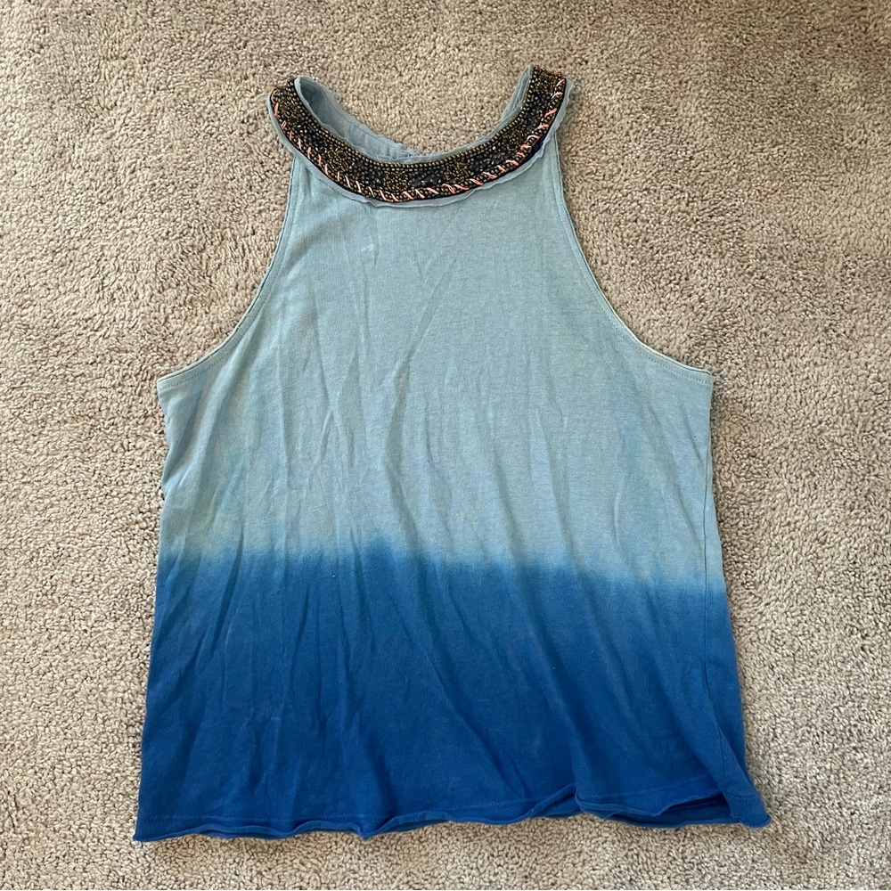 FREE PEOPLE Blue Ombré Tank Top